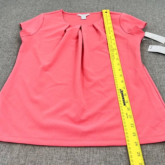 NEW! Liz Claiborne Rapture‎ Rose Blouse Small $32 Round Neck Short Sleeve - Picture 6 of 10